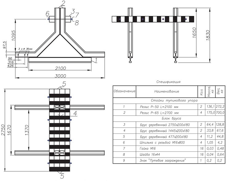 ЖЕЛЕЗНОДОРОЖНЫЙ ТУПИКОВЫЙ ПУТЕВОЙ РЕЛЬСОВЫЙ УПОР